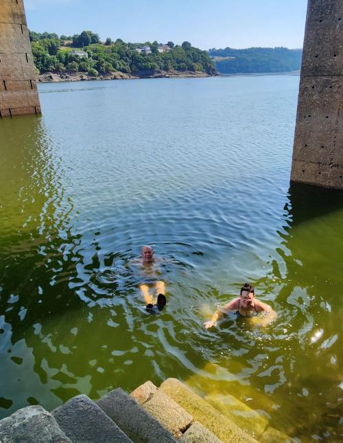 Walking the Camino for PiLA - A swim in the river