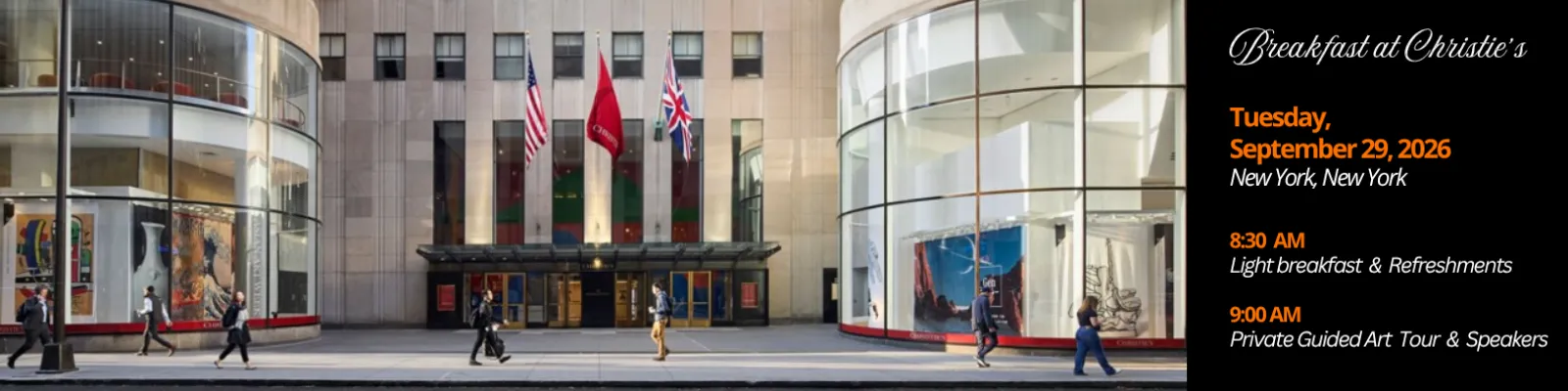Breakfast at Christie's, Tuesday September 29, 2026, New York, NY